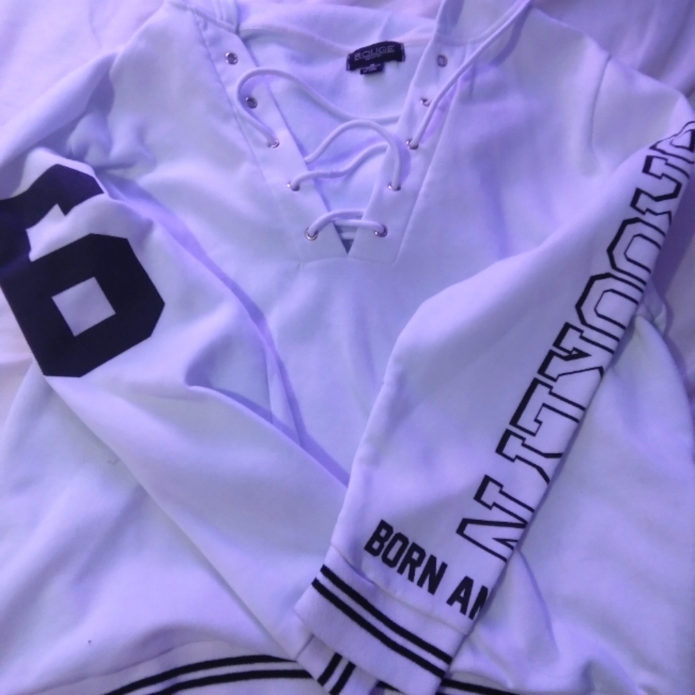 White Sports Hoodie 76 BROOKLYN